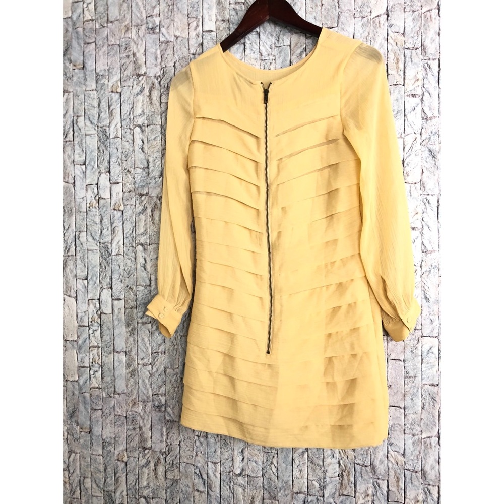 TopShop Yellow  tiered Ruffle Dress - Picture 2 of 3